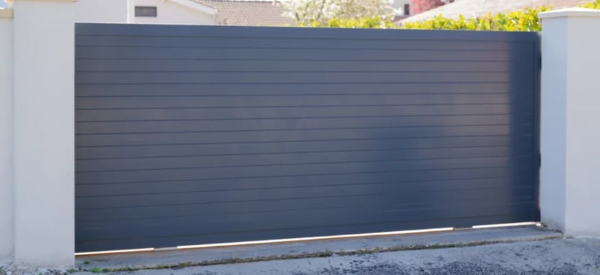 Automatic Home Security Gate Aluminium in Anthracite Grey