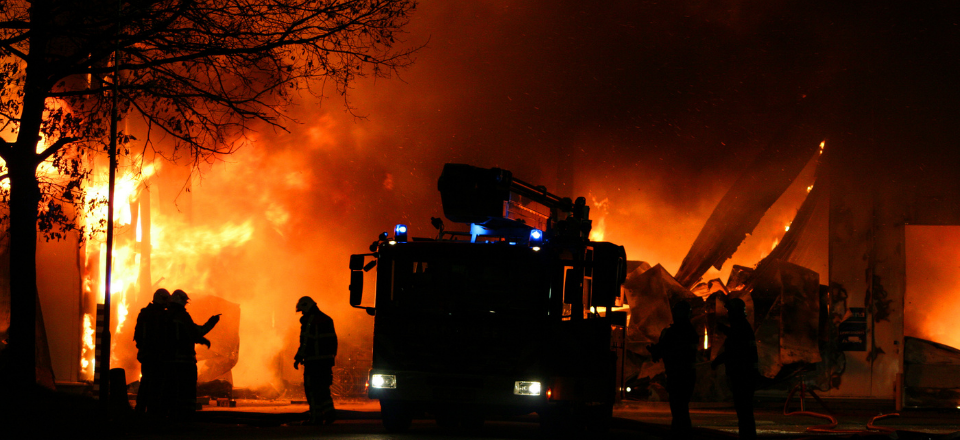 Building in flames